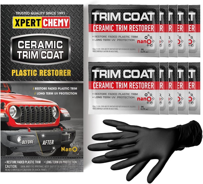 XPERTCHEMY Ceramic Trim Coat Kit, Plastic Restorer for Cars Ceramic Coating Wipes to Lasting Over 230 Washes,The Ceramic Coating Helps Improve Optical Clarity On Clear Car Plastic - Image 2